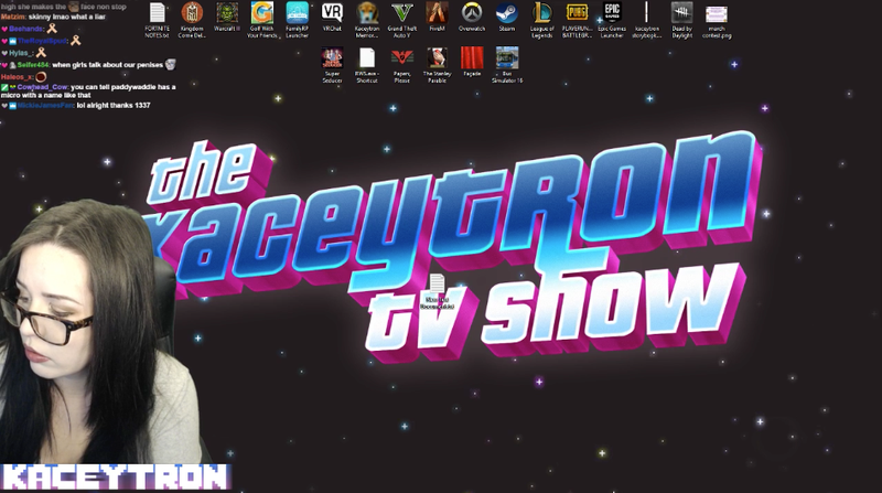 Kaceytron streaming under Twitch’s IRL section